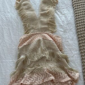 Chic Beige / Cream Fringe Dress